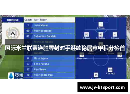 国际米兰联赛连胜零封对手继续稳居意甲积分榜首 国际米兰联赛连胜零封对手继续稳居意甲积分榜首