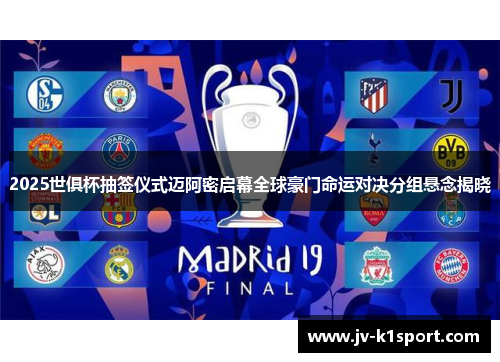 2025世俱杯抽签仪式迈阿密启幕全球豪门命运对决分组悬念揭晓